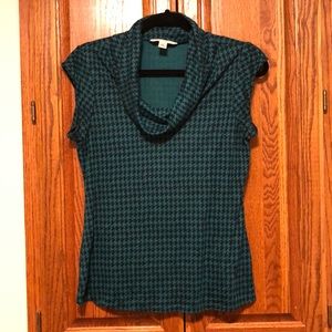 Banana Republic Houndstooth Cowl Neck Shirt